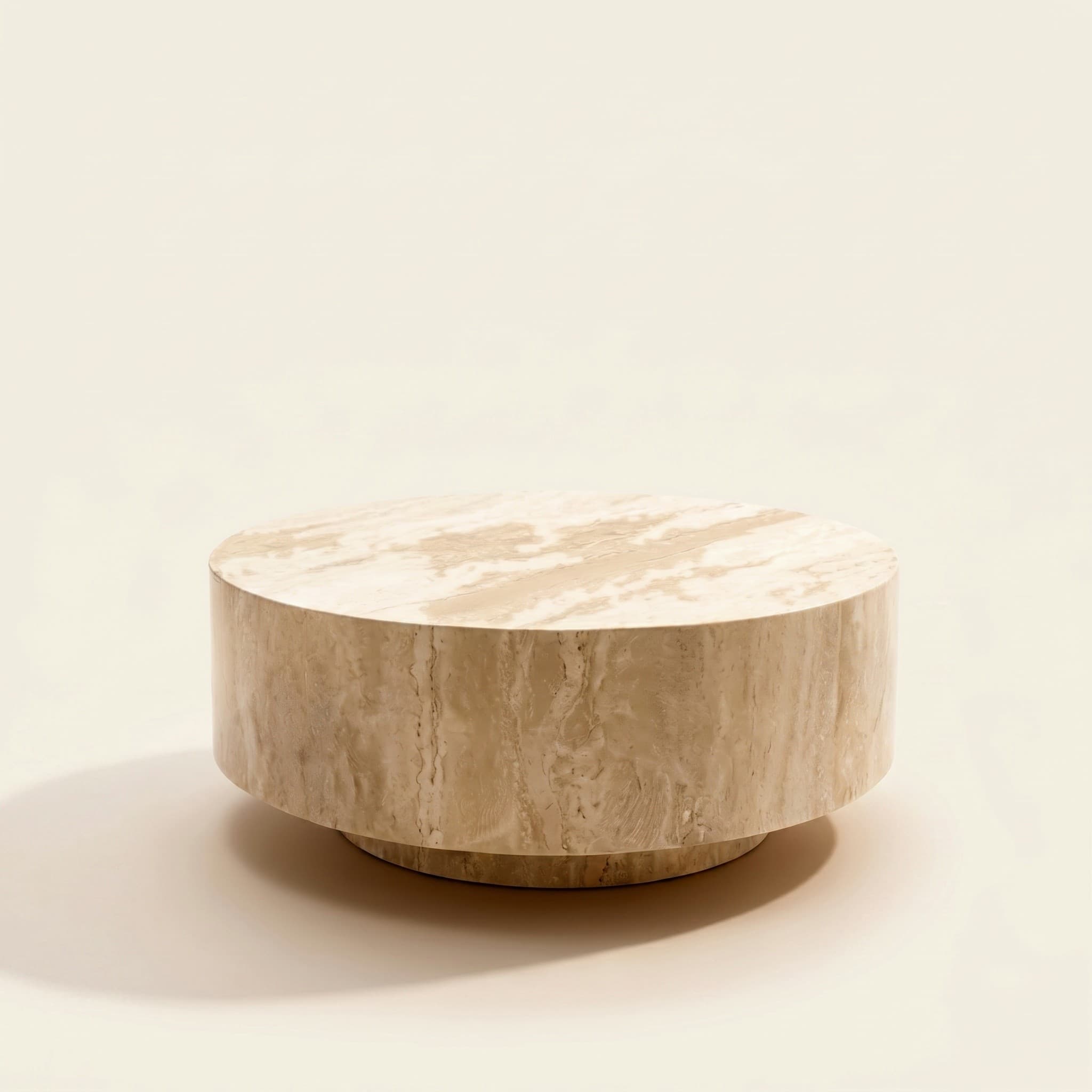 Roma Coffee Table — Travertine, handmade natural stone