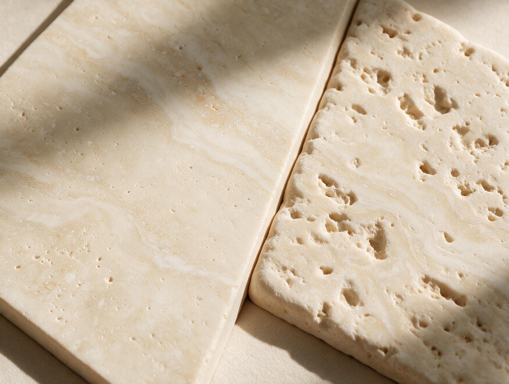 Detail of travertine’s pores and texture