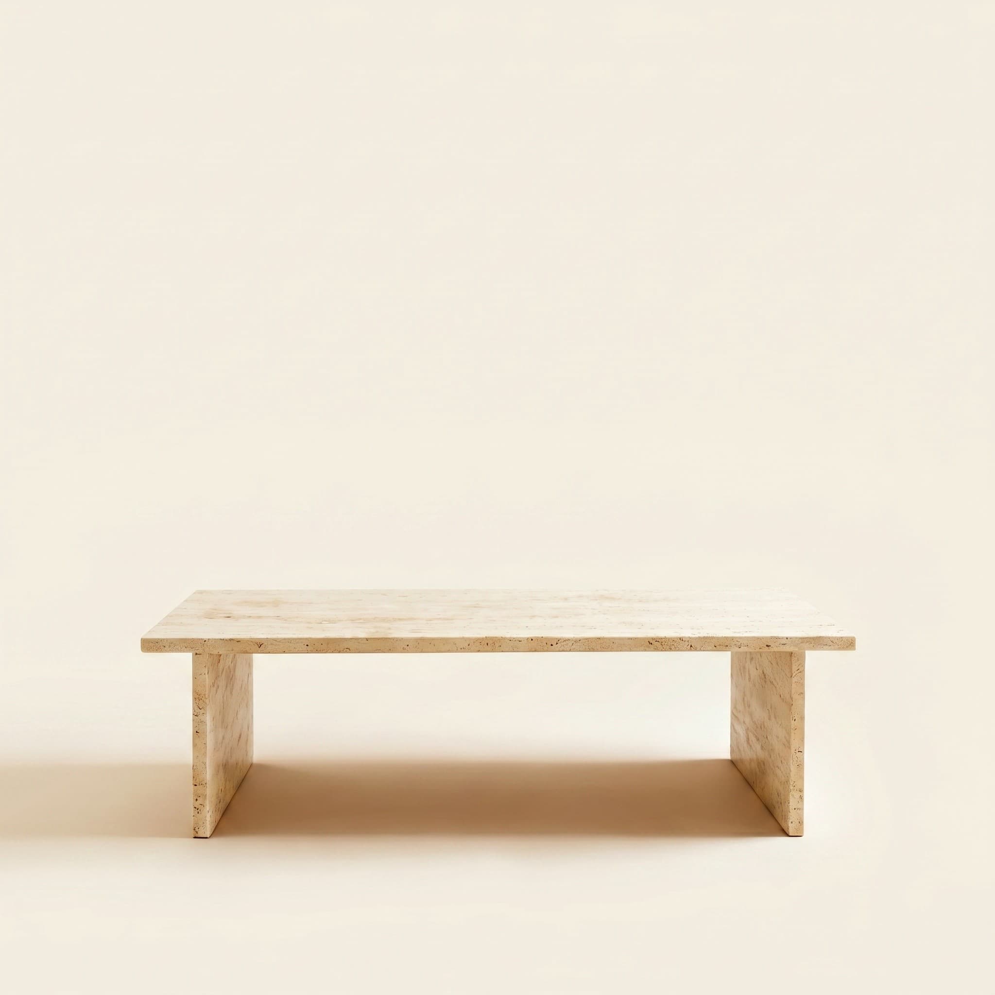 Cubo Side Table — Travertine, handmade natural stone