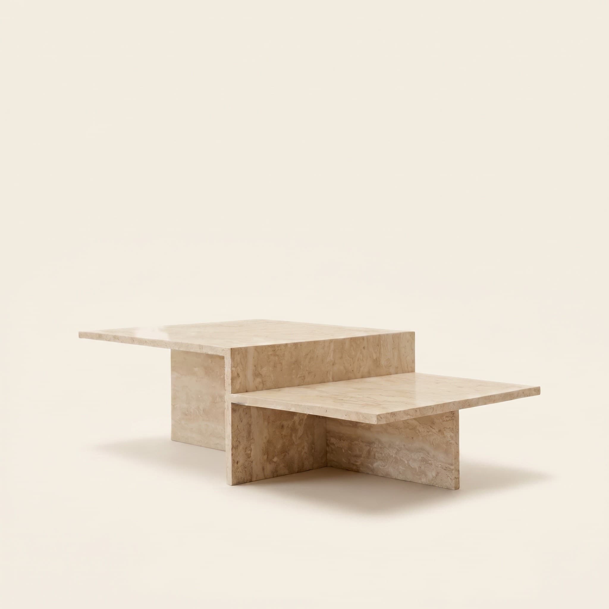 Siena Coffee Table — Travertine, handmade natural stone