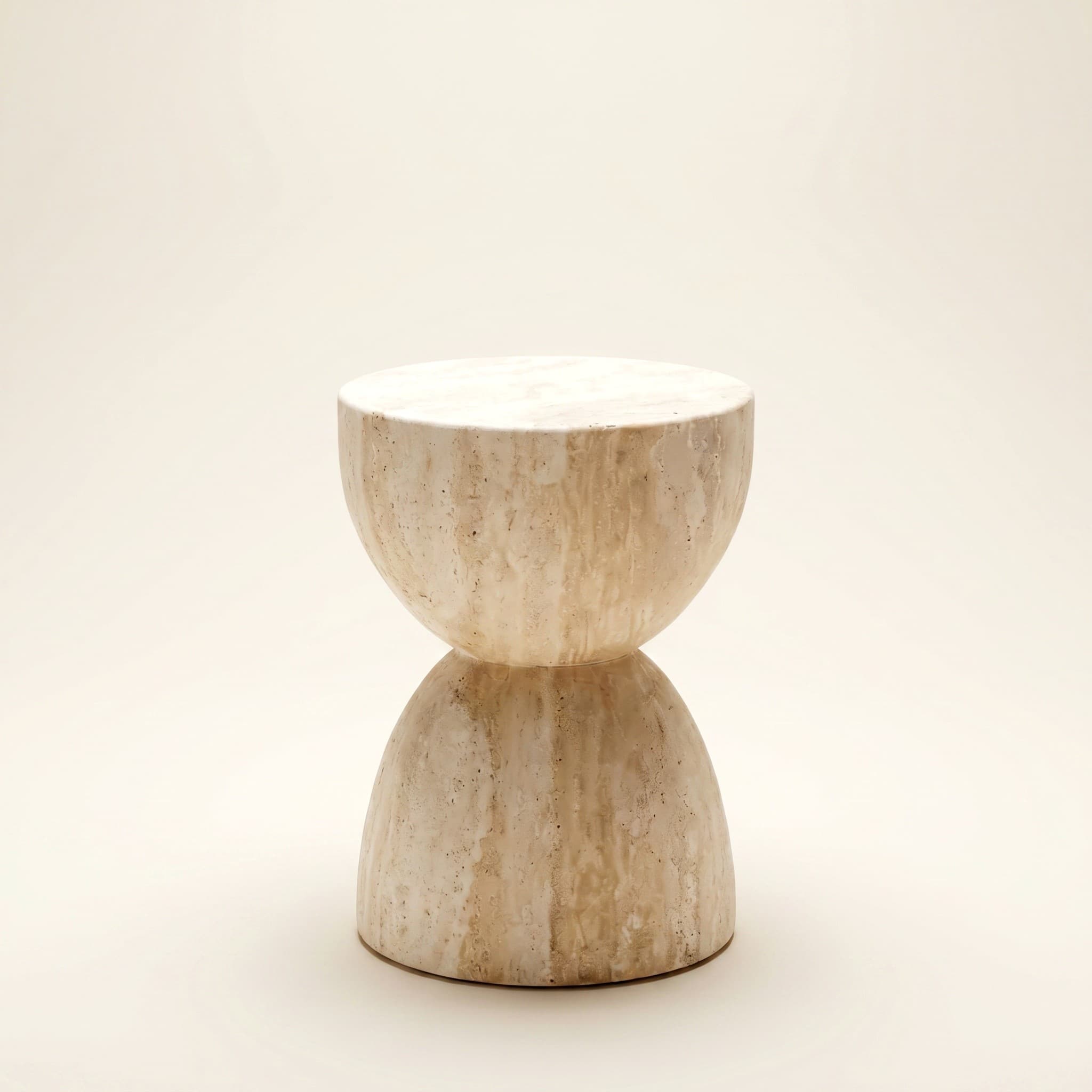 Troia Accent Piece — Light Travertine, handmade natural stone
